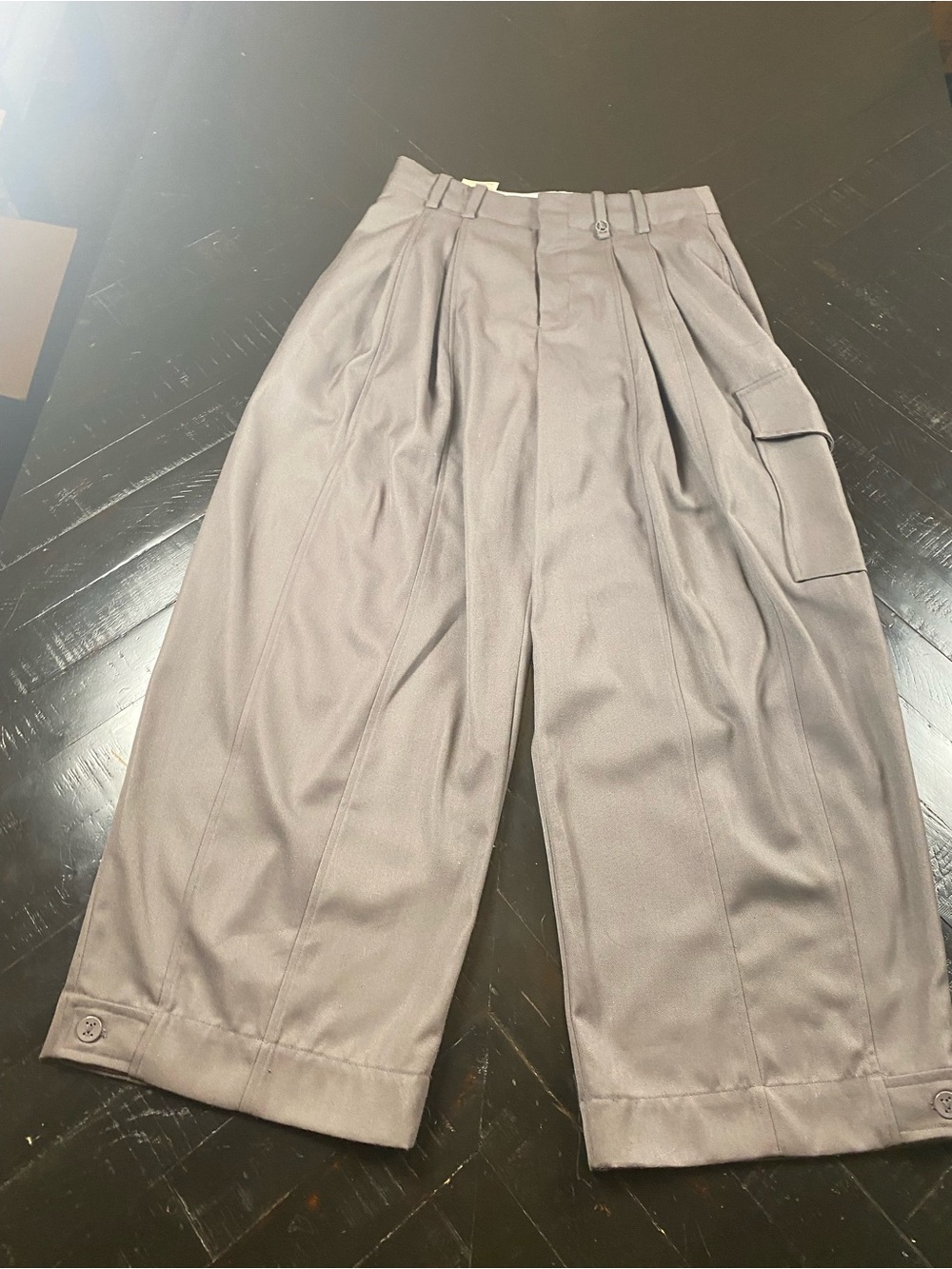 Louis Vuitton Light Gray Pleated Wide Cargo Trousers